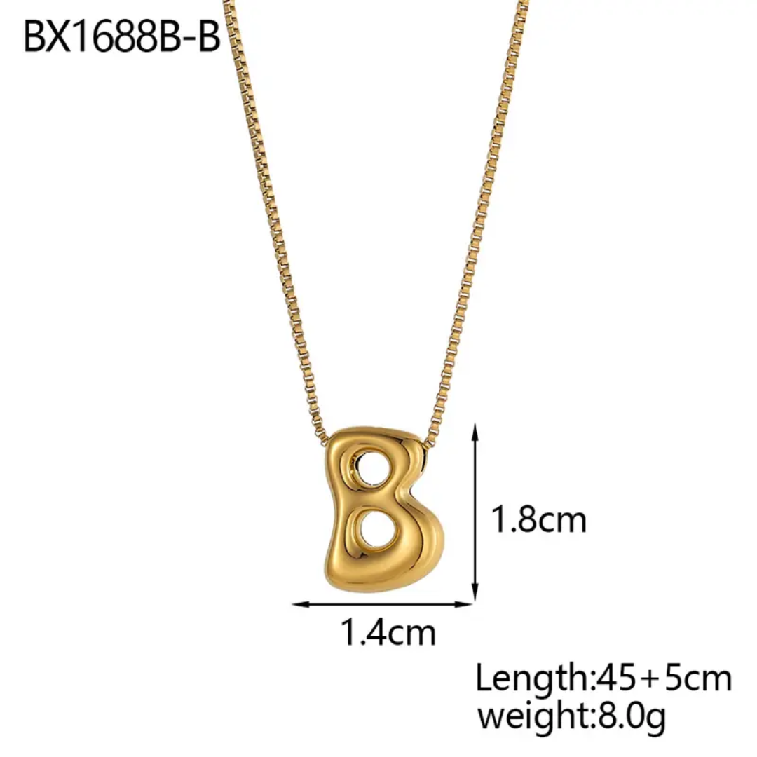 Bold Gold Plated Initial "B" Pendant Necklace