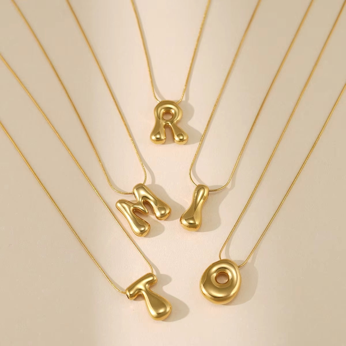 Bold Gold Plated Initial "M" Pendant Necklace