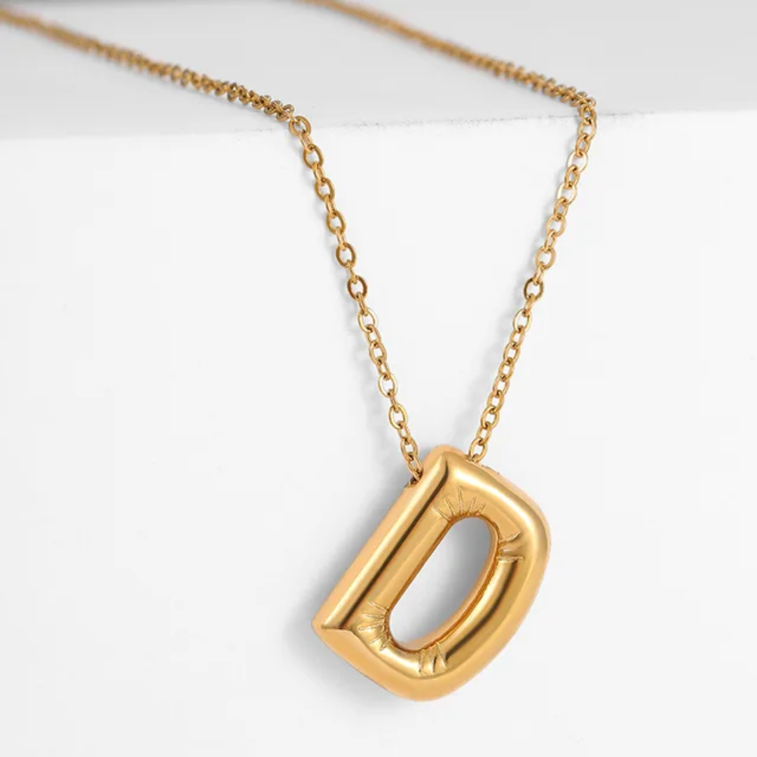 Gold-Plated Initial "D" Pendant Necklace