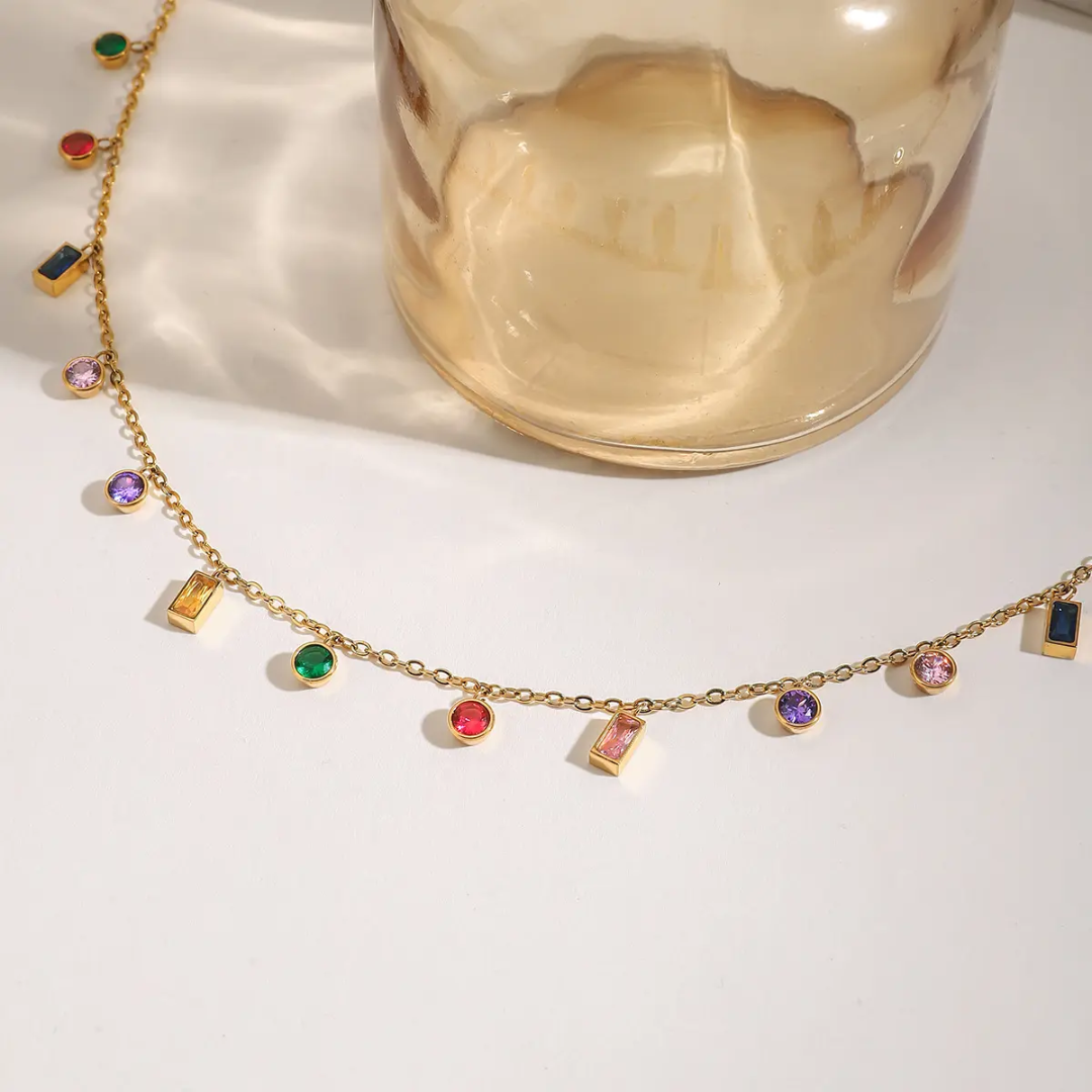 Crystal Carnival Anti-Tarnish Gold Plated Necklace