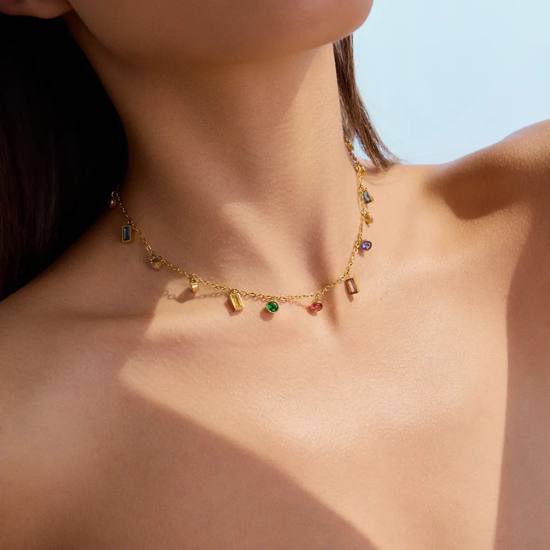 Crystal Carnival Anti-Tarnish Gold Plated Necklace