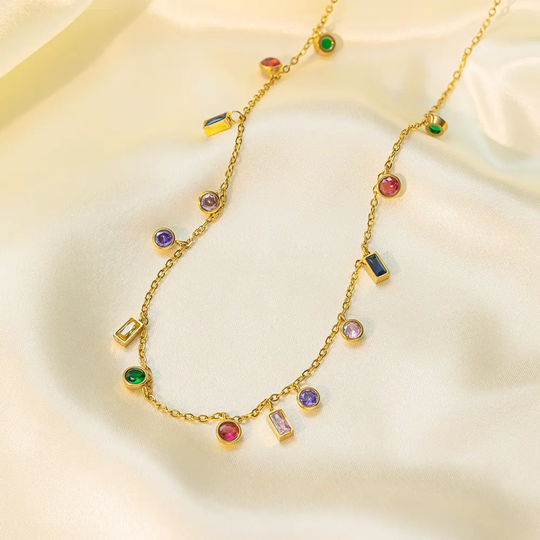 Crystal Carnival Anti-Tarnish Gold Plated Necklace