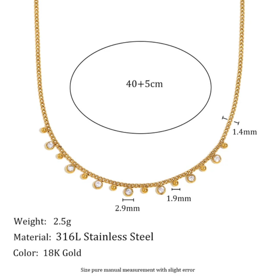 Diamond Glow Anti-Tarnish Gold Plated Chain Necklace