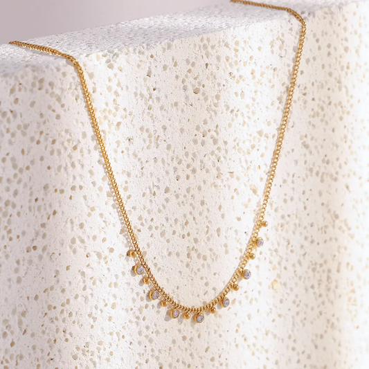 Bold Shine Anti-Tarnish Gold-Plated CZ Necklace