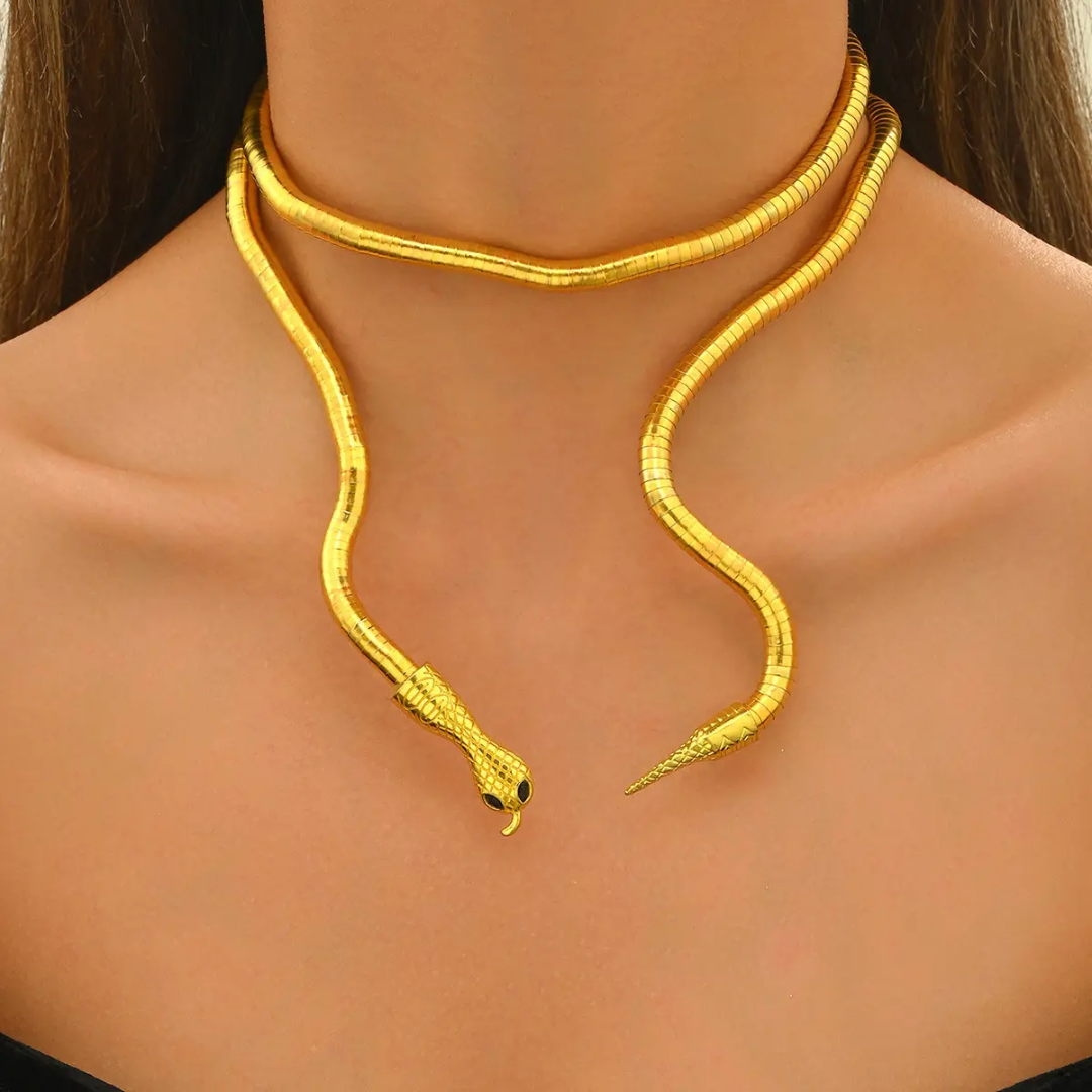 Anti-Tarnish Gold Plated Snake Design Necklace for Women