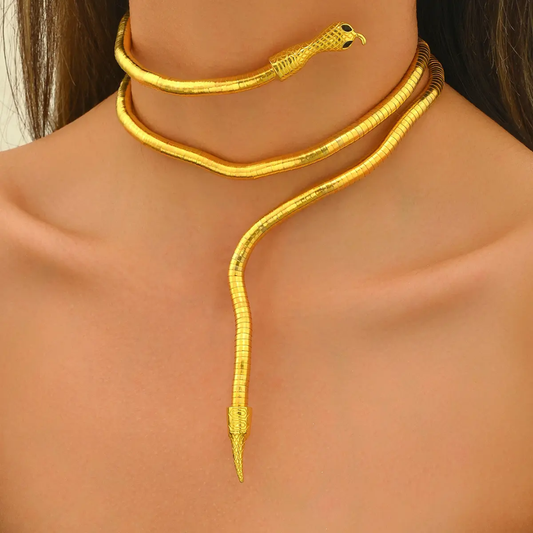 Anti-Tarnish Gold Plated Snake Design Necklace for Women