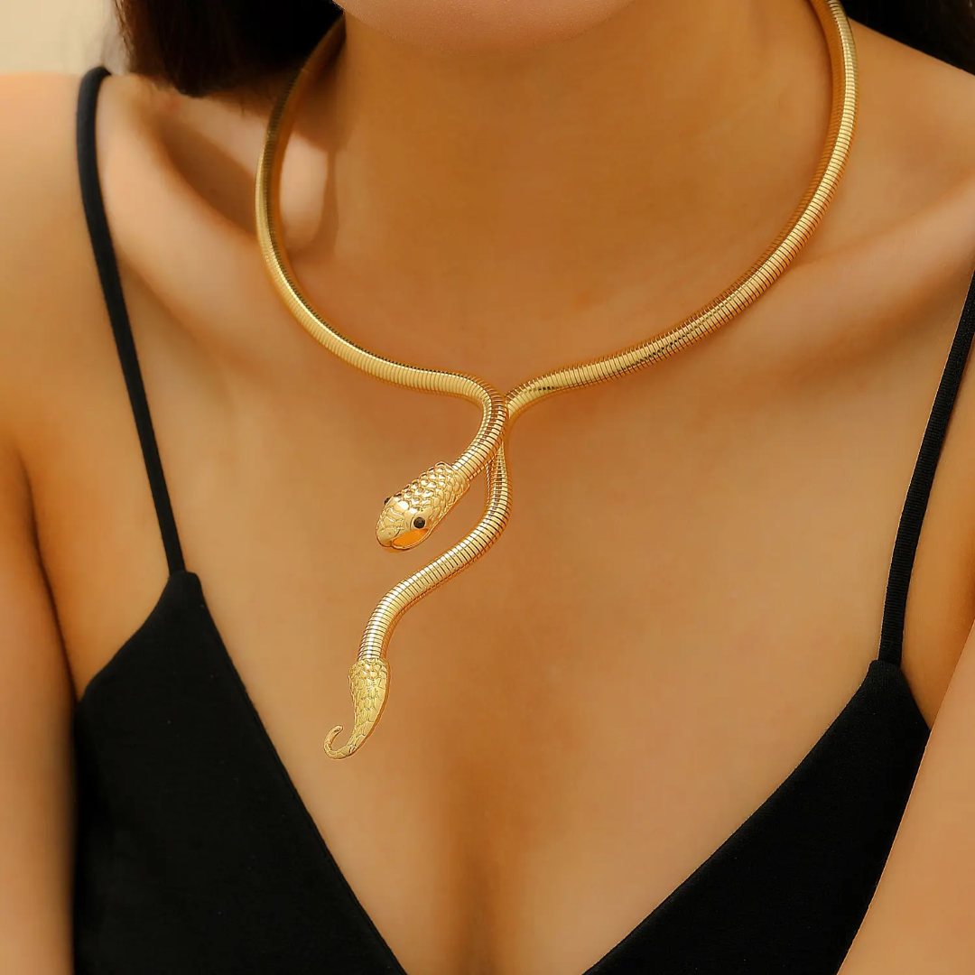 Anti-Tarnish Gold Plated Snake Design Necklace for Women