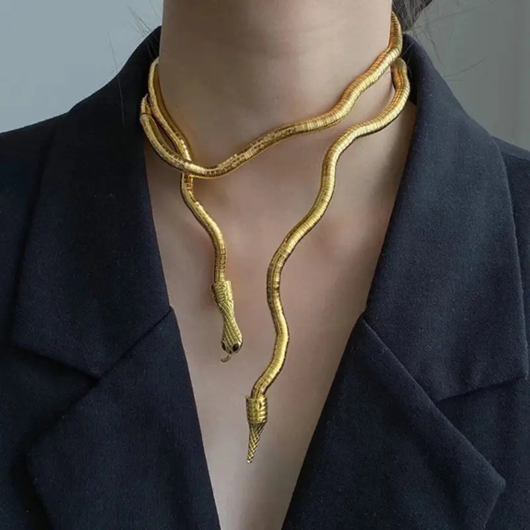Anti-Tarnish Gold Plated Snake Design Necklace for Women