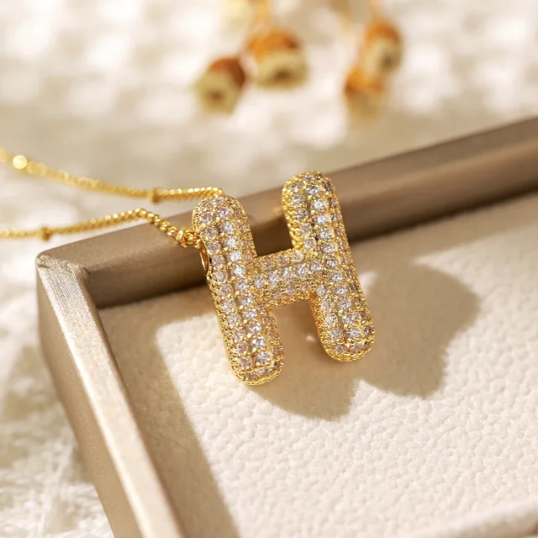 Gold Plated Anti-Tarnish Diamond "H" Pendant