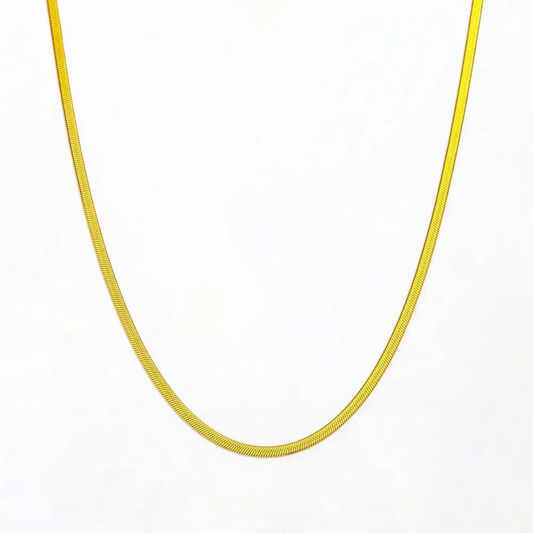 Gold-Plated Snake Chain Necklace – 2mm, Adjustable Length