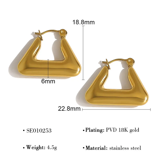 Chunky Geometric Hoop Earrings – Gold-Plated