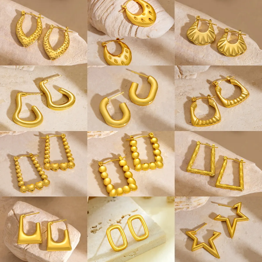 Fan Shell Hoop Earrings – Gold-Plated