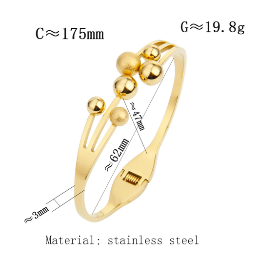Golden Beads Design Gold Plated Anti-Tarnish Bracelet (Regular Size & 2.8)
