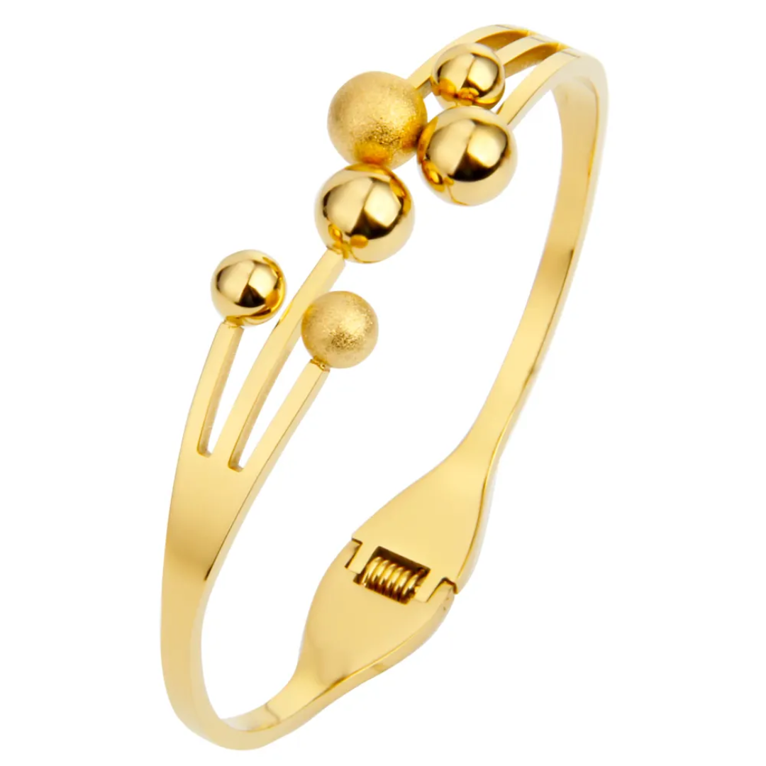 Golden Beads Design Gold Plated Anti-Tarnish Bracelet (Regular Size & 2.8)