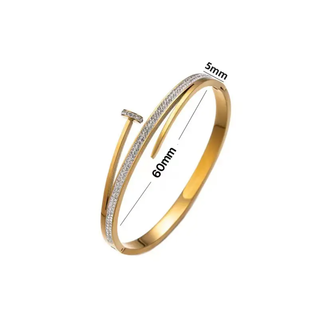 Gold Plated Anti-Tarnish Kada with Elegant Dual Line Design