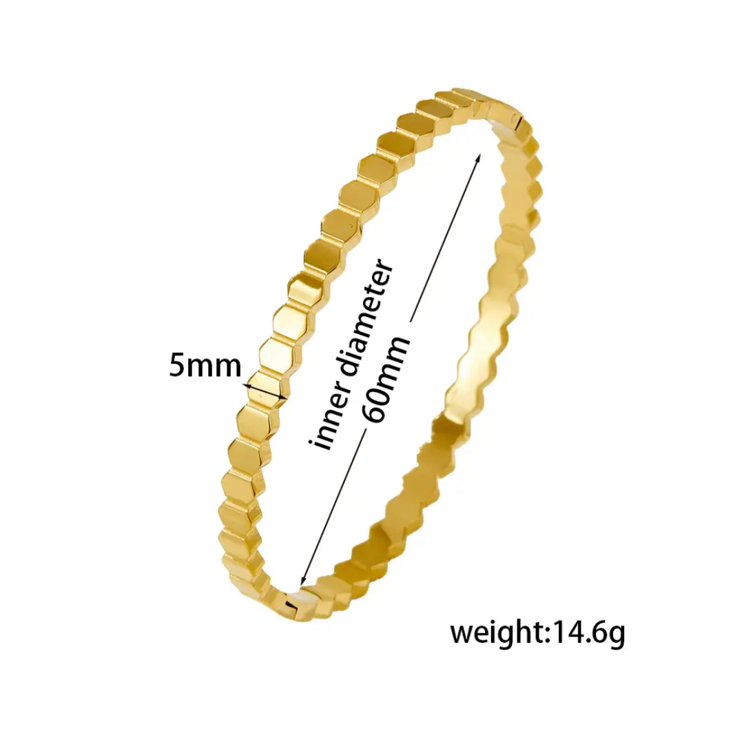 Gold Plated Anti-Tarnish Geometric Kada