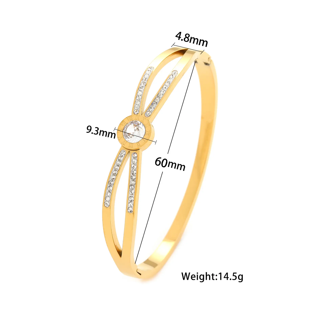 Gold Plated Anti-Tarnish Kada with Stone Dial Design (Size 2.6 & 2.8)