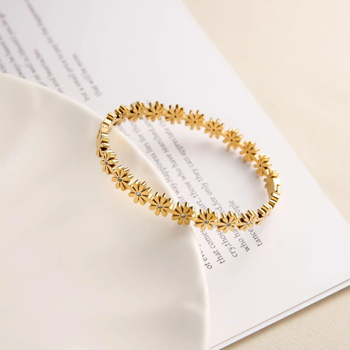 Gold Plated Anti-Tarnish Floral Kada