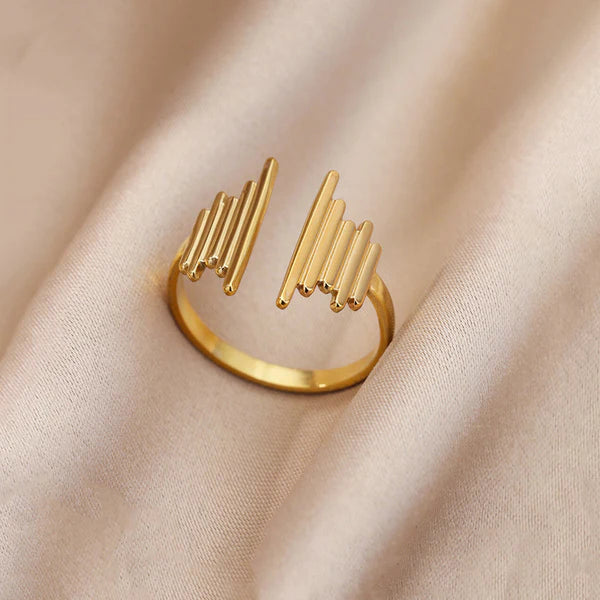 Gold Plated Modern Bar Adjustable Ring