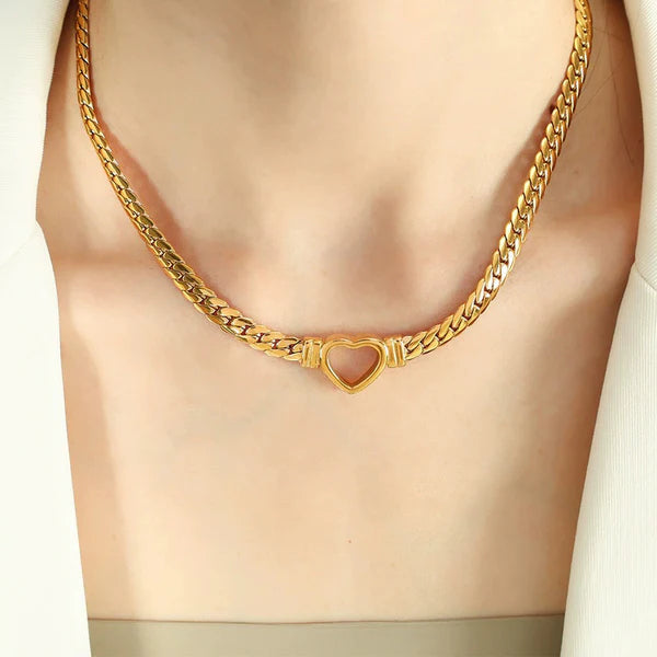Gold Plated Anti-Tarnish Heart Pendant Necklace