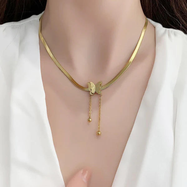 Gold Plated Anti-Tarnish Butterfly Pendant Necklace