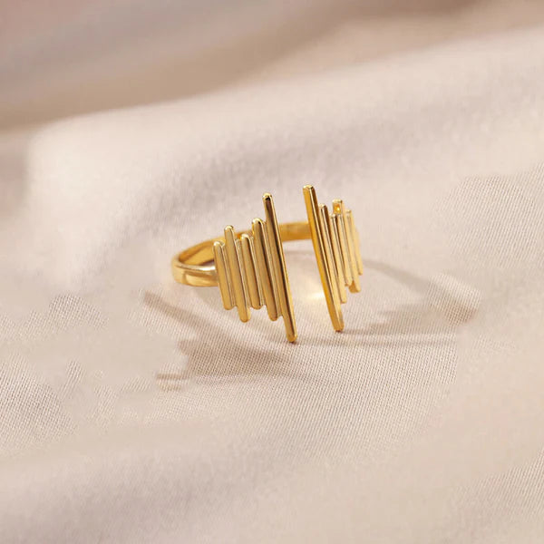 Gold Plated Modern Bar Adjustable Ring