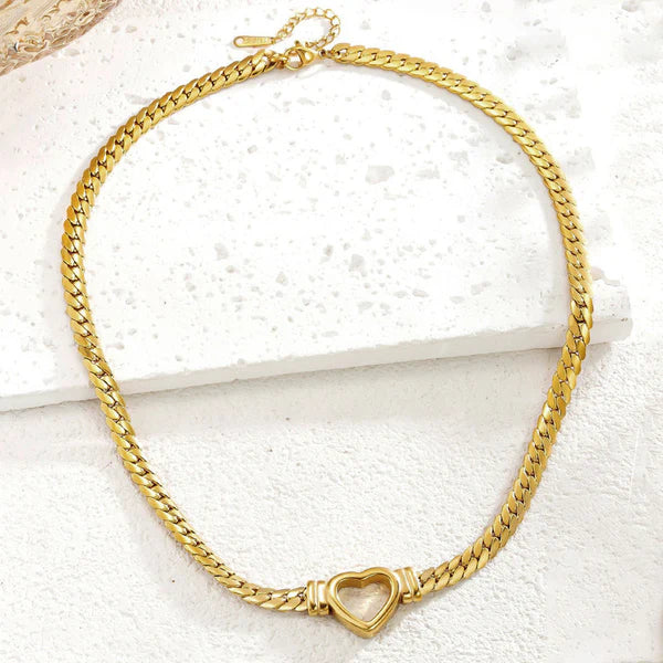 Gold Plated Anti-Tarnish Heart Pendant Necklace