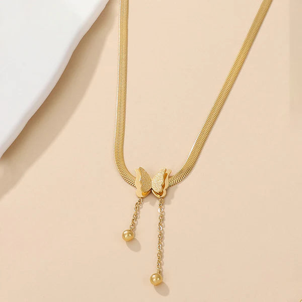 Gold Plated Anti-Tarnish Butterfly Pendant Necklace