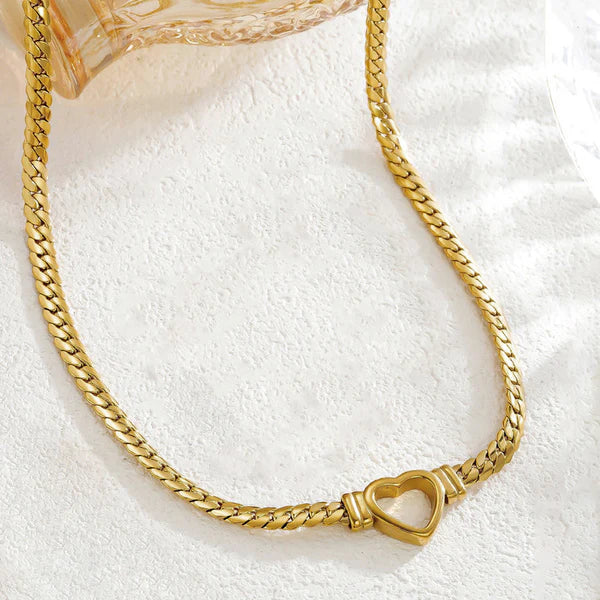 Gold Plated Anti-Tarnish Heart Pendant Necklace