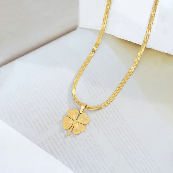 Gold Plated Anti-Tarnish Four-Leaf Clover Necklace