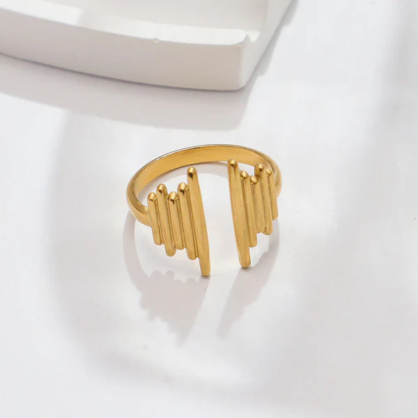 Gold Plated Modern Bar Adjustable Ring