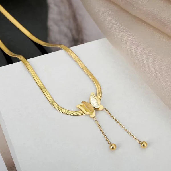 Gold Plated Anti-Tarnish Butterfly Pendant Necklace