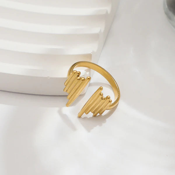 Gold Plated Modern Bar Adjustable Ring