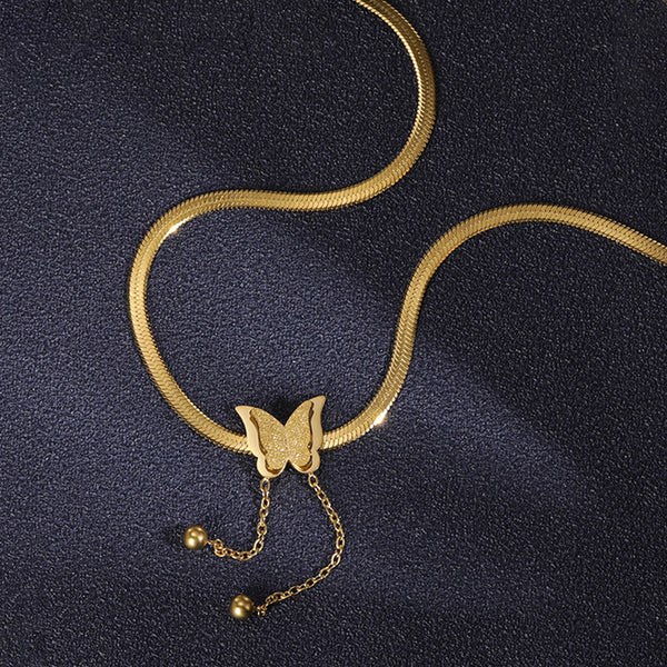 Gold Plated Anti-Tarnish Butterfly Pendant Necklace