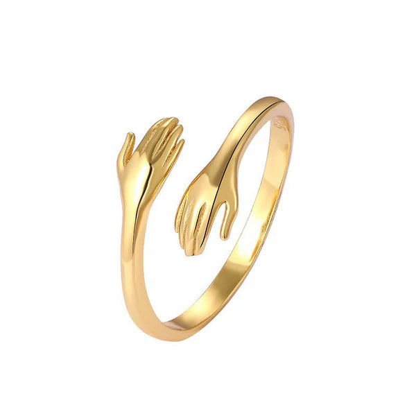 Gold Plated Anti-Tarnish Hug Finger Ring