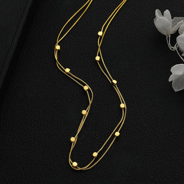 Gold Plated Anti-Tarnish Double Layer Necklace