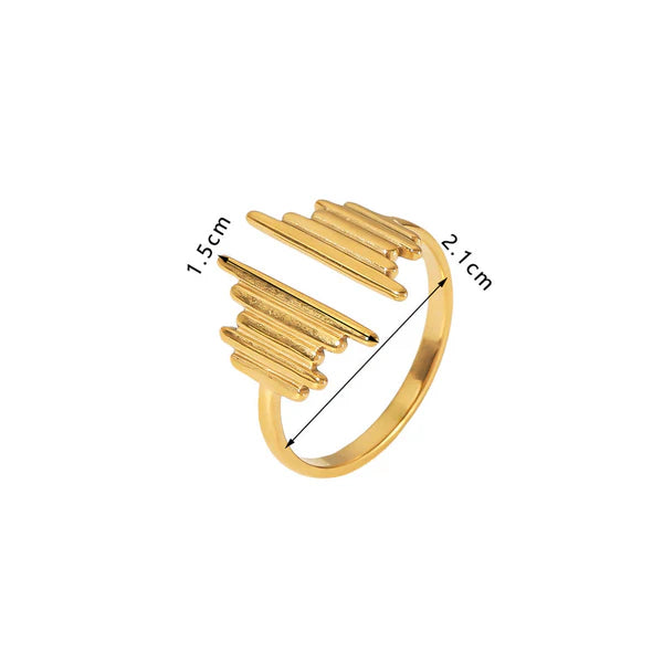 Gold Plated Modern Bar Adjustable Ring