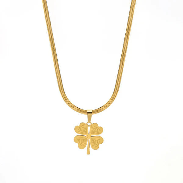 Gold Plated Anti-Tarnish Four-Leaf Clover Necklace