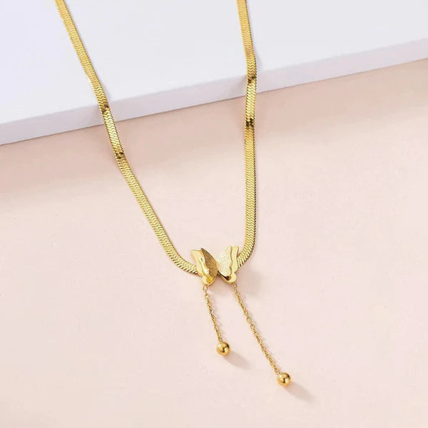 Gold Plated Anti-Tarnish Butterfly Pendant Necklace