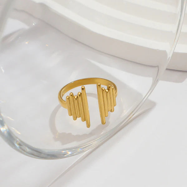 Gold Plated Modern Bar Adjustable Ring