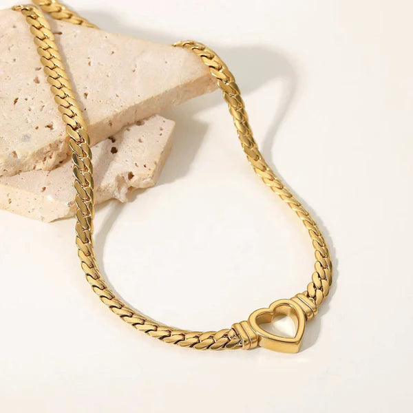 Gold Plated Anti-Tarnish Heart Pendant Necklace