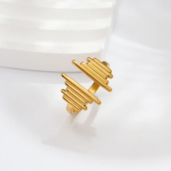 Gold Plated Modern Bar Adjustable Ring