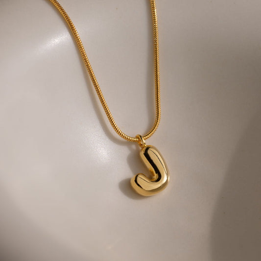Gold-Plated Initial "J" Pendant Necklace