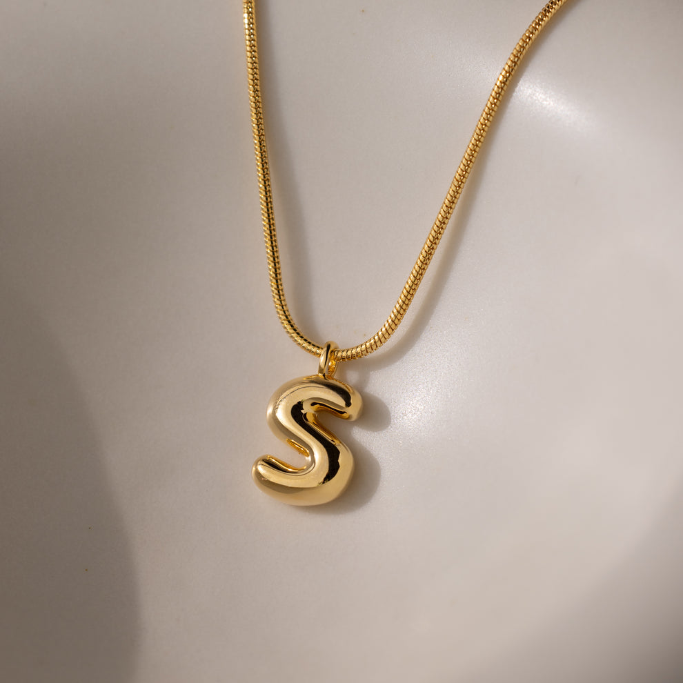 Gold-Plated Initial "S" Pendant Necklace