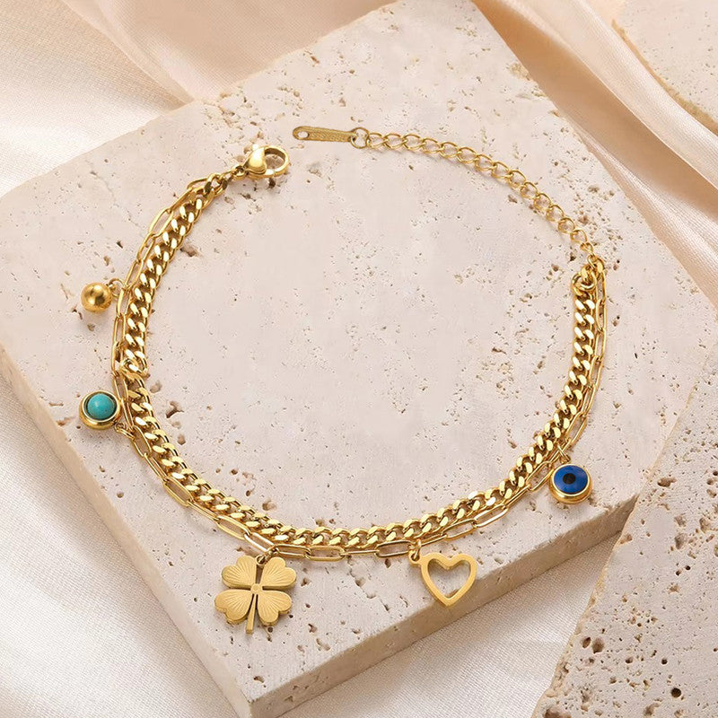 Anti-Tarnish Gold Plated Multi-Charm Bracelet ✨💛