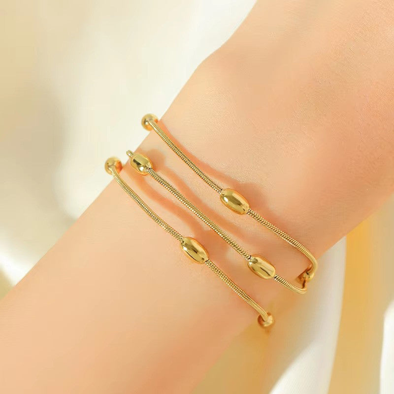 Anti-Tarnish Gold Plated Multipurpose Chain & Bracelet – Multi-Layer Beaded Design