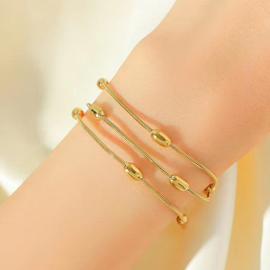 Anti-Tarnish Gold Plated Multipurpose Chain & Bracelet – Multi-Layer Beaded Design
