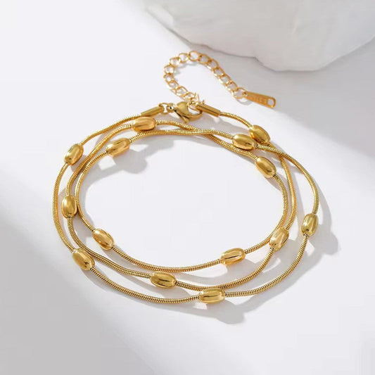 Anti-Tarnish Gold Plated Multipurpose Chain & Bracelet – Multi-Layer Beaded Design