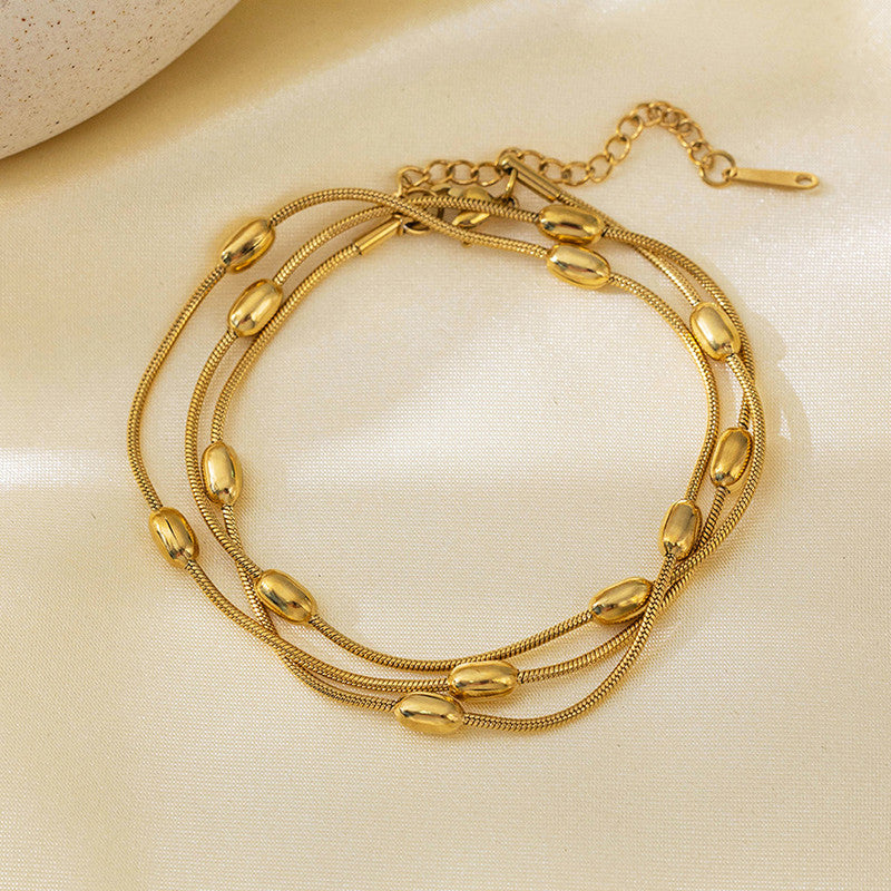 Anti-Tarnish Gold Plated Multipurpose Chain & Bracelet – Multi-Layer Beaded Design
