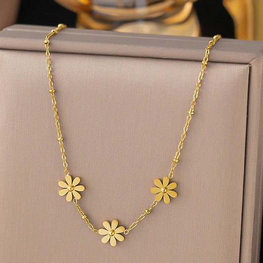 Anti-Tarnish Gold Daisy Flower Necklace